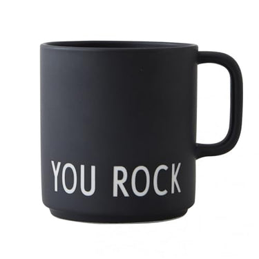 Design Letters Coffee Mug Porcelain Black YOU ROCK | Decorative Coffee Mug | Personalized Gifts, Wedding Gifts | Beautiful Mugs | Mug with Saying | Mug for Your Favorite Person 250 ml on Sale